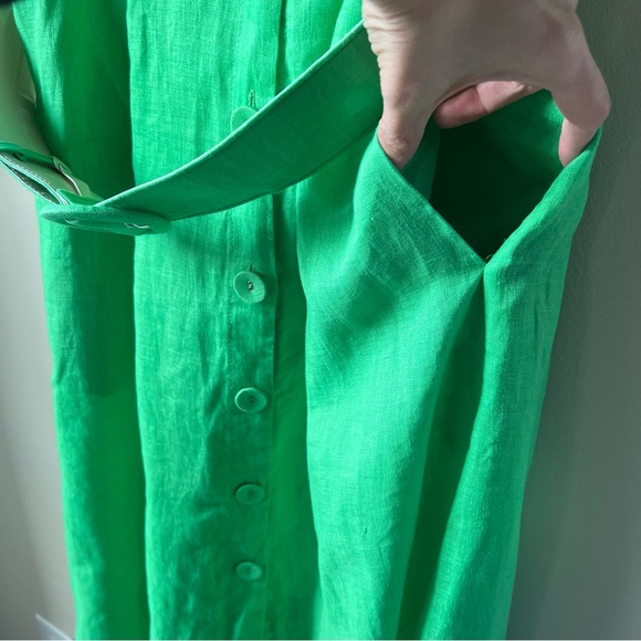 NICHOLAS Troy Green Linen Dress size 10 US - Picture 9 of 13